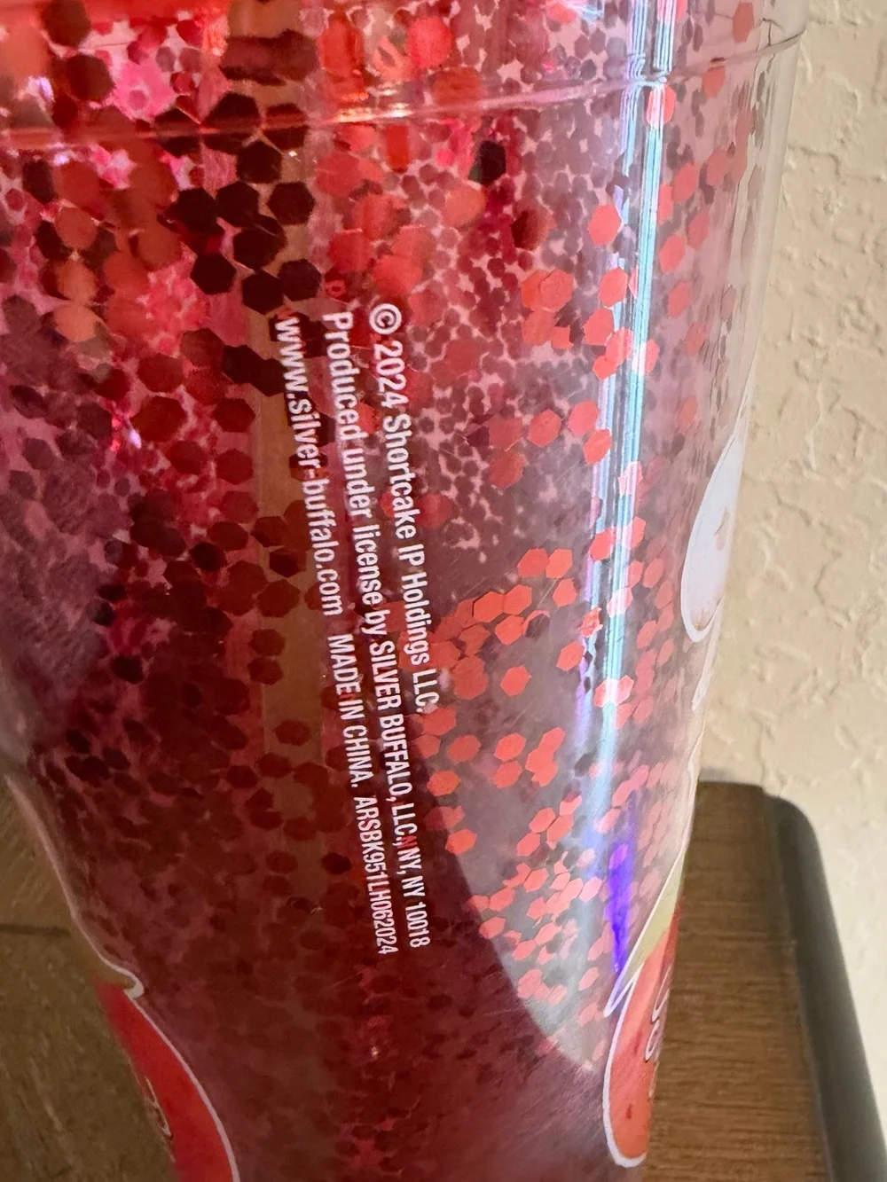 Red Glitter Tumbler with Straw